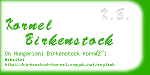 kornel birkenstock business card